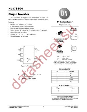 NL17SZ04XV5T2 datasheet  